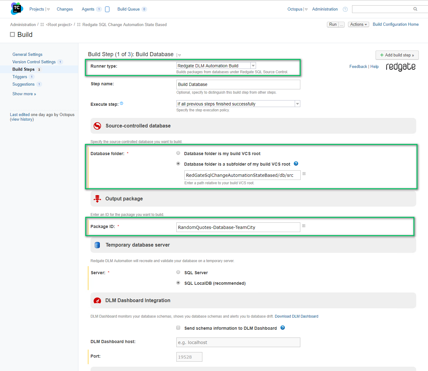 Teamcity redgate build database