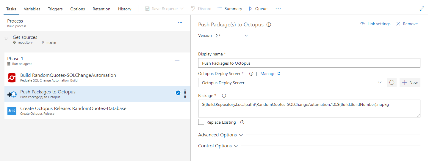 Vsts push database package