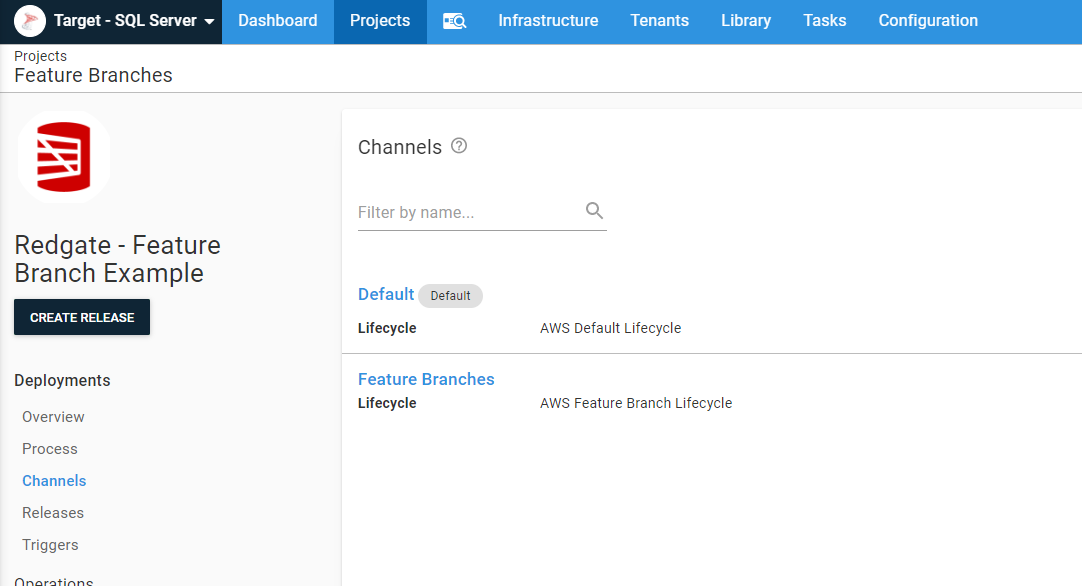 Feature branch channel