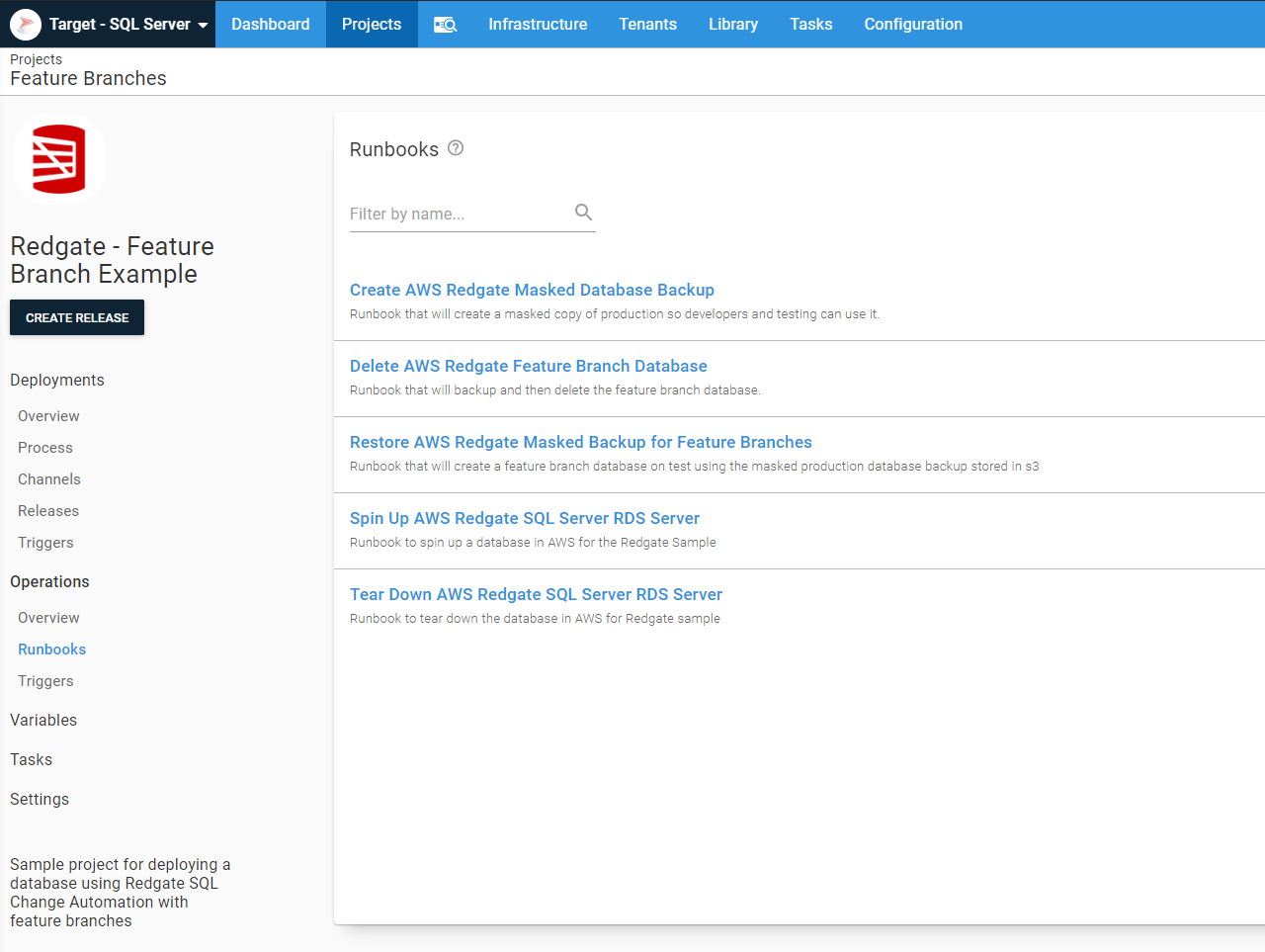 Feature branch runbooks