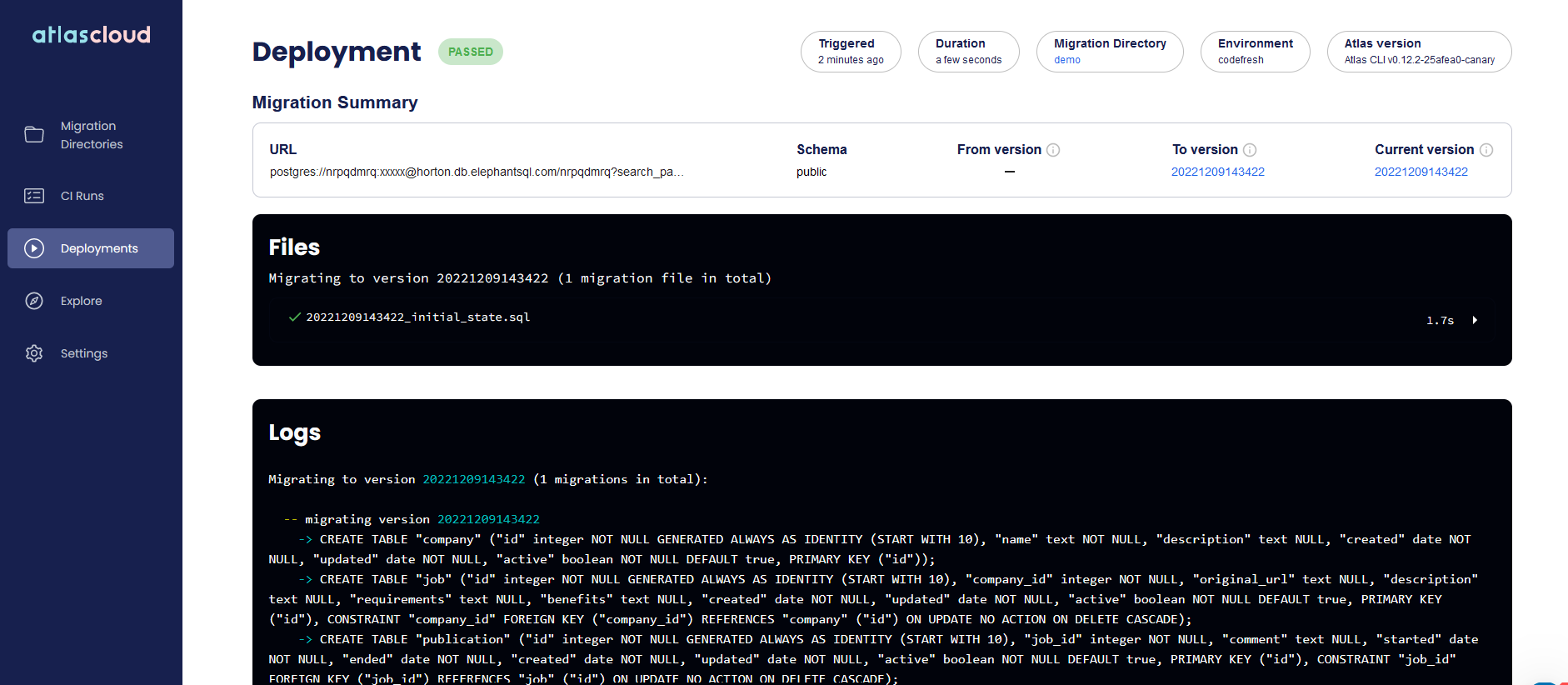 Atlas Cloud deployment log