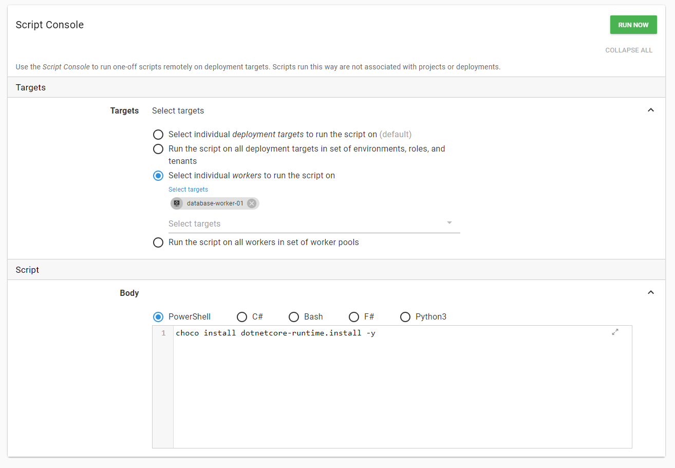 Octopusdeploy scriptconsole