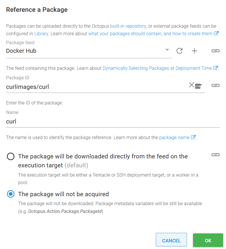 Curl package reference