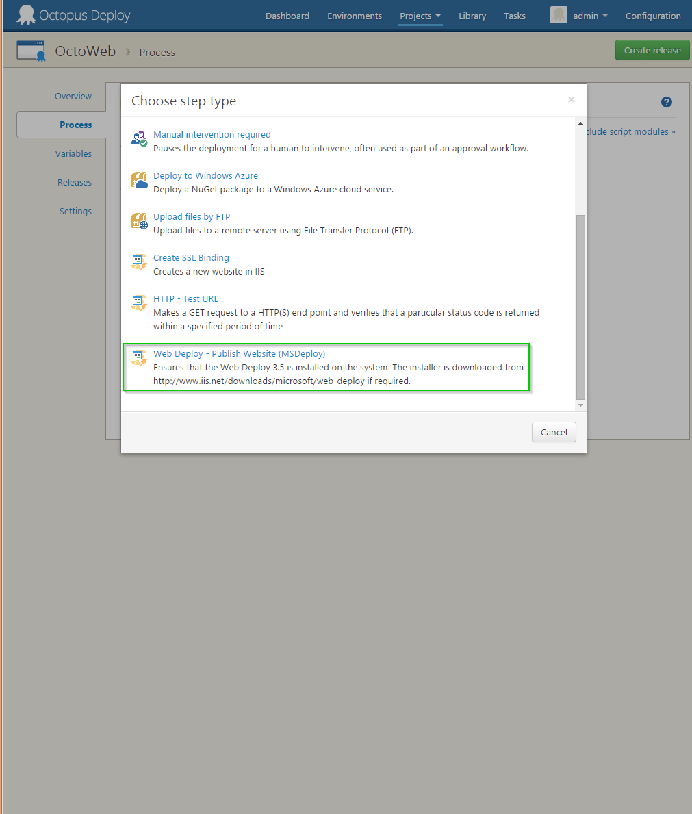 Web Deploy step