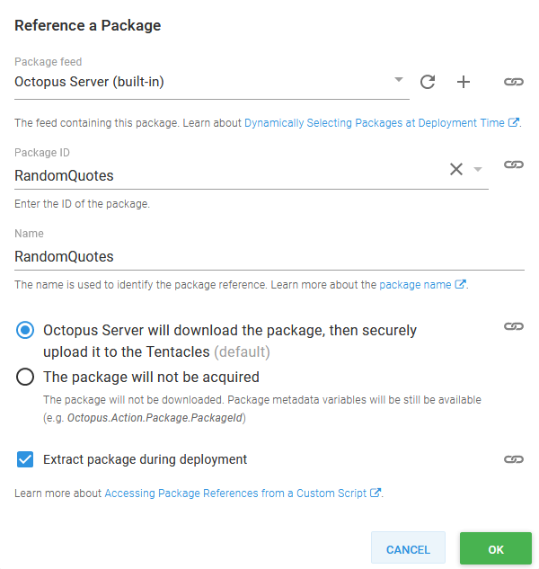 Referenced package details