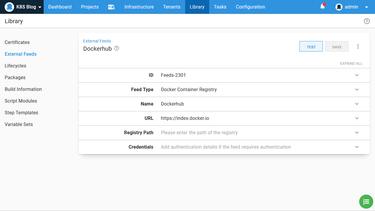 Dockerhub feed