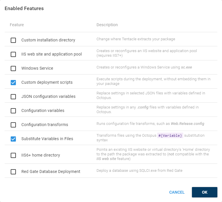 Feature configuration