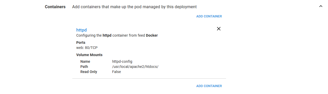 Kubernetes container summary