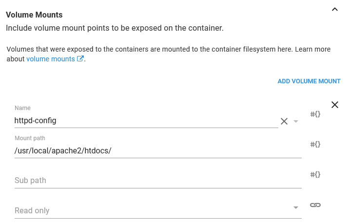 Kubernetes container volume