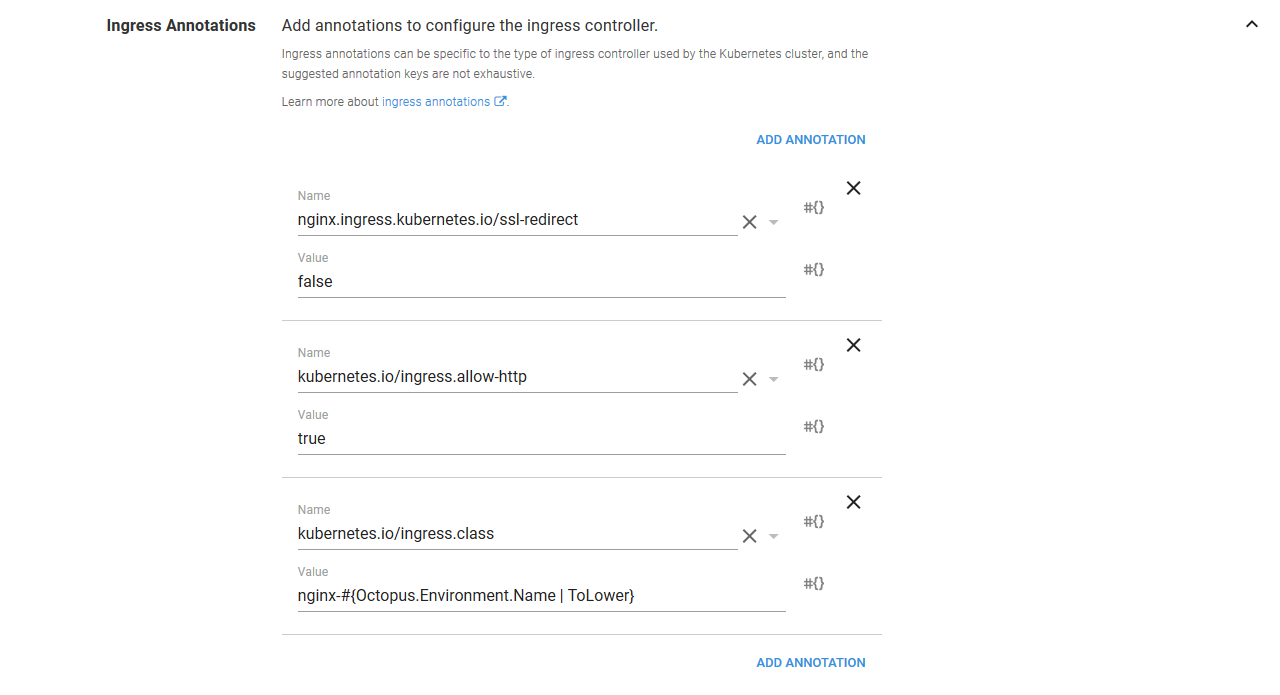 Kubernetes ingress annotations