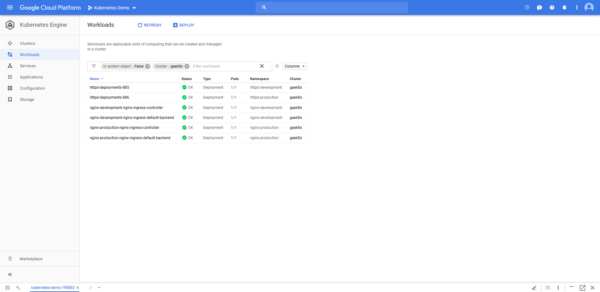 Kubernetes nginx deployments