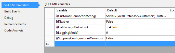 SQLCMD Variables
