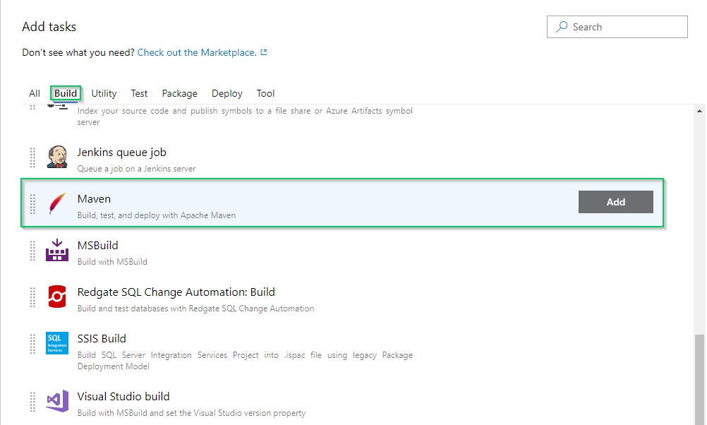 Ado add maven task