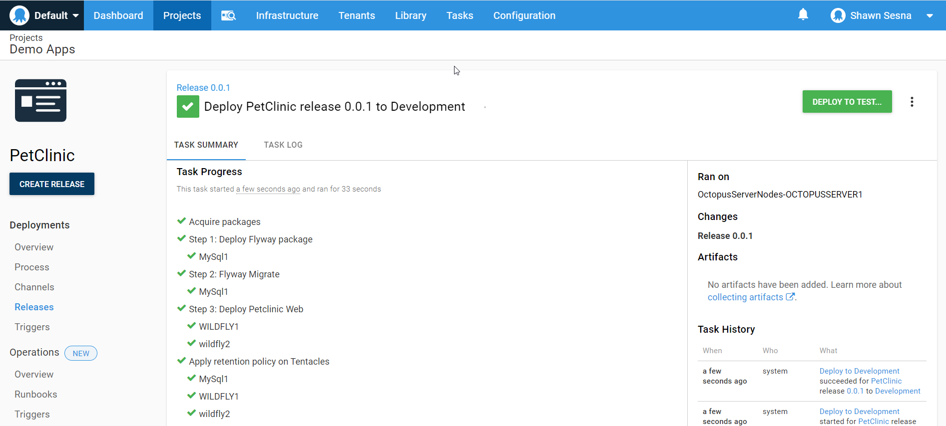 Octopus project deployment complete