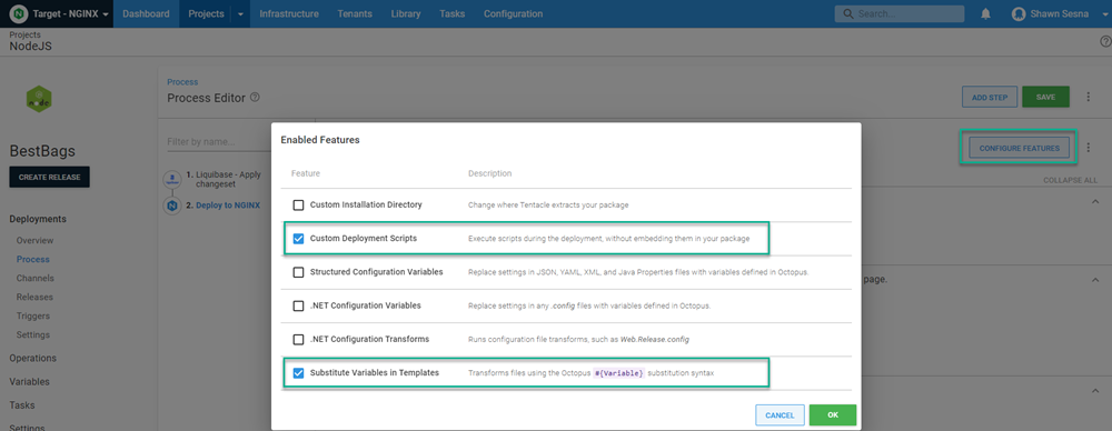 Octopus nginx configure features