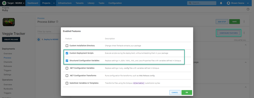 Octopus nginx configure features