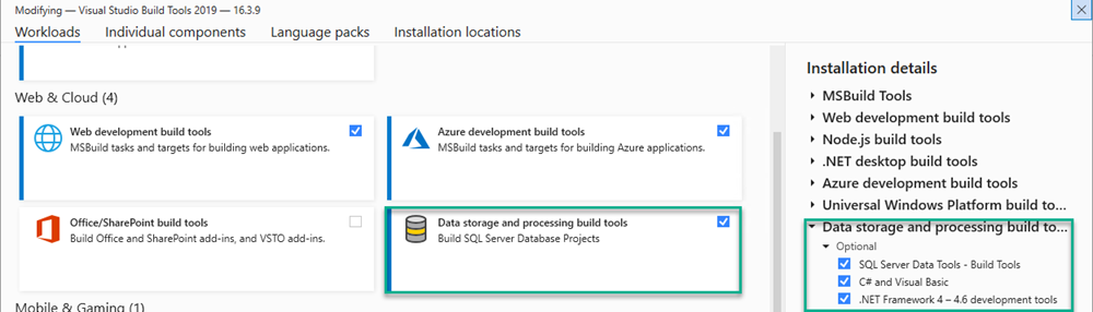 Visual studio build tools