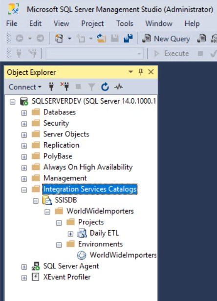 Ssms ssisdb ssispackage