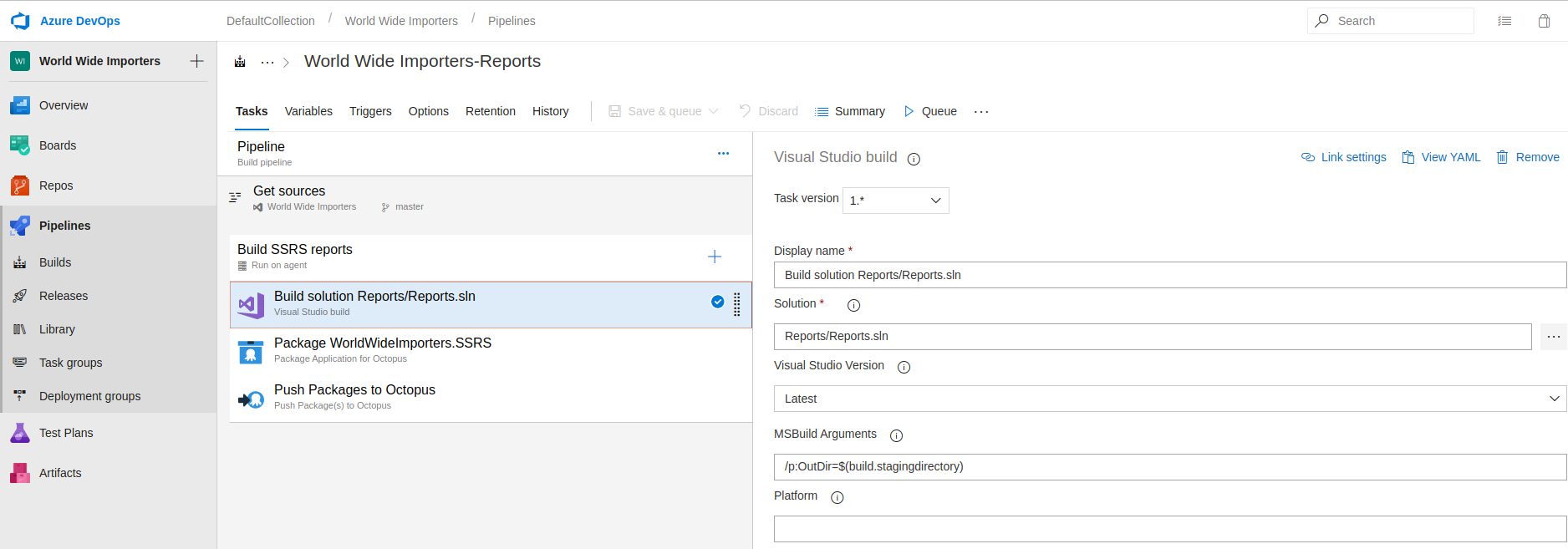 Ado build visual studio build