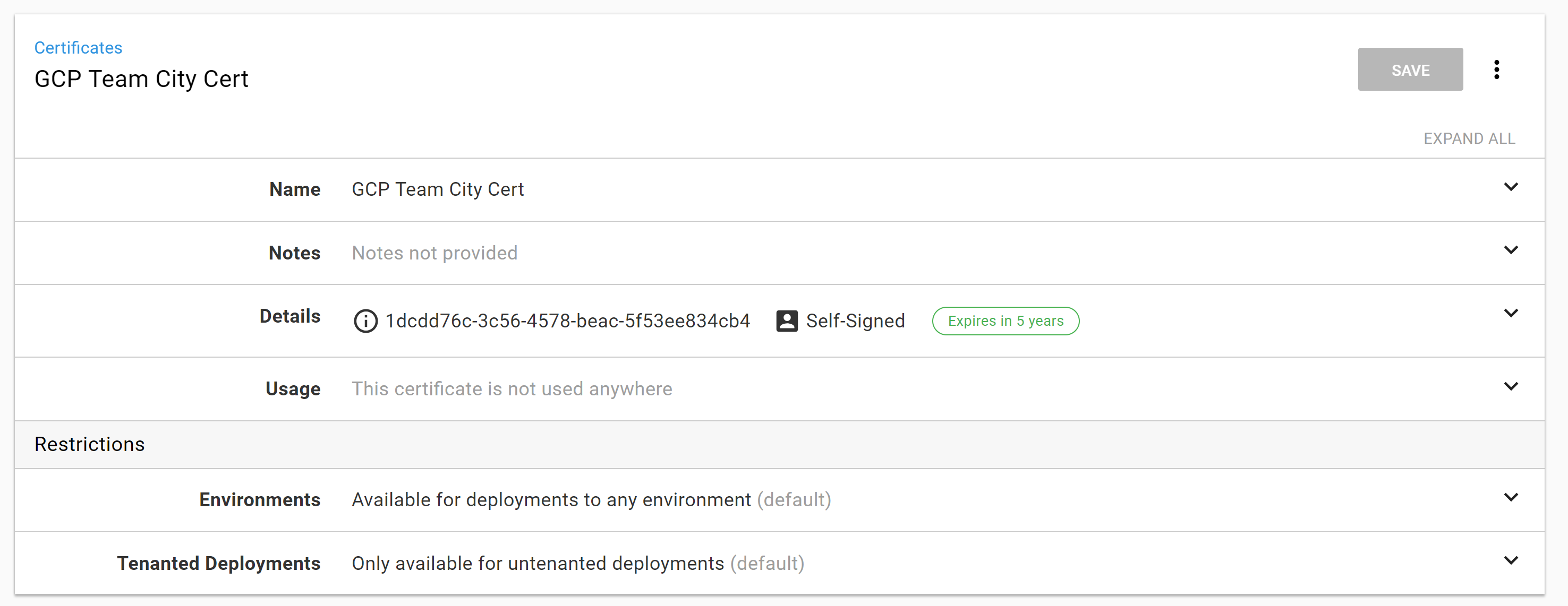 Octopus deploy cert success