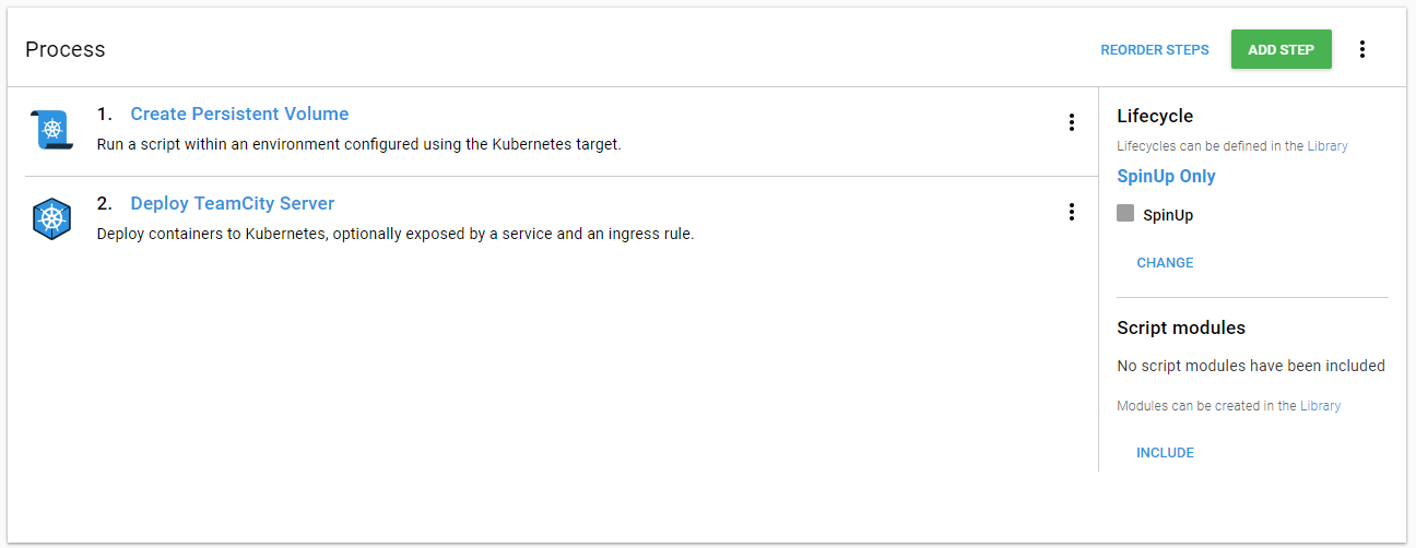 Octopus deploy persistant process ordered