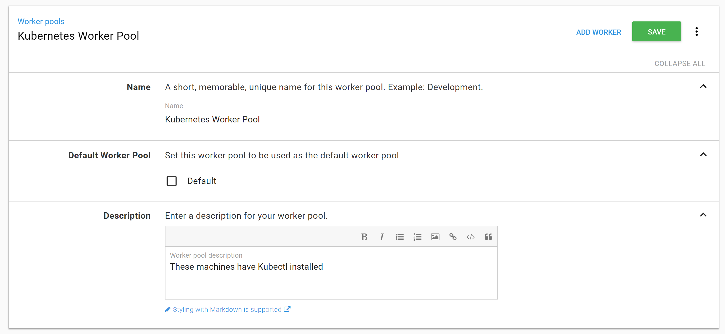 Octopus k8s worker pool