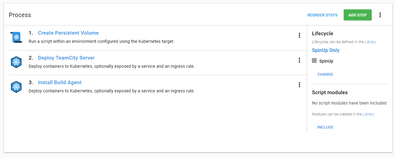 Process with build agent