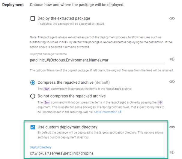 Octopus custom directory
