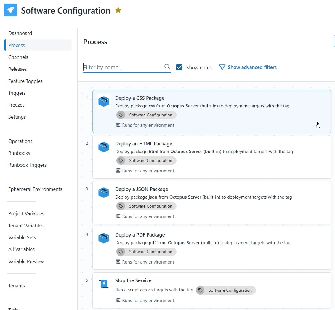New software configuration