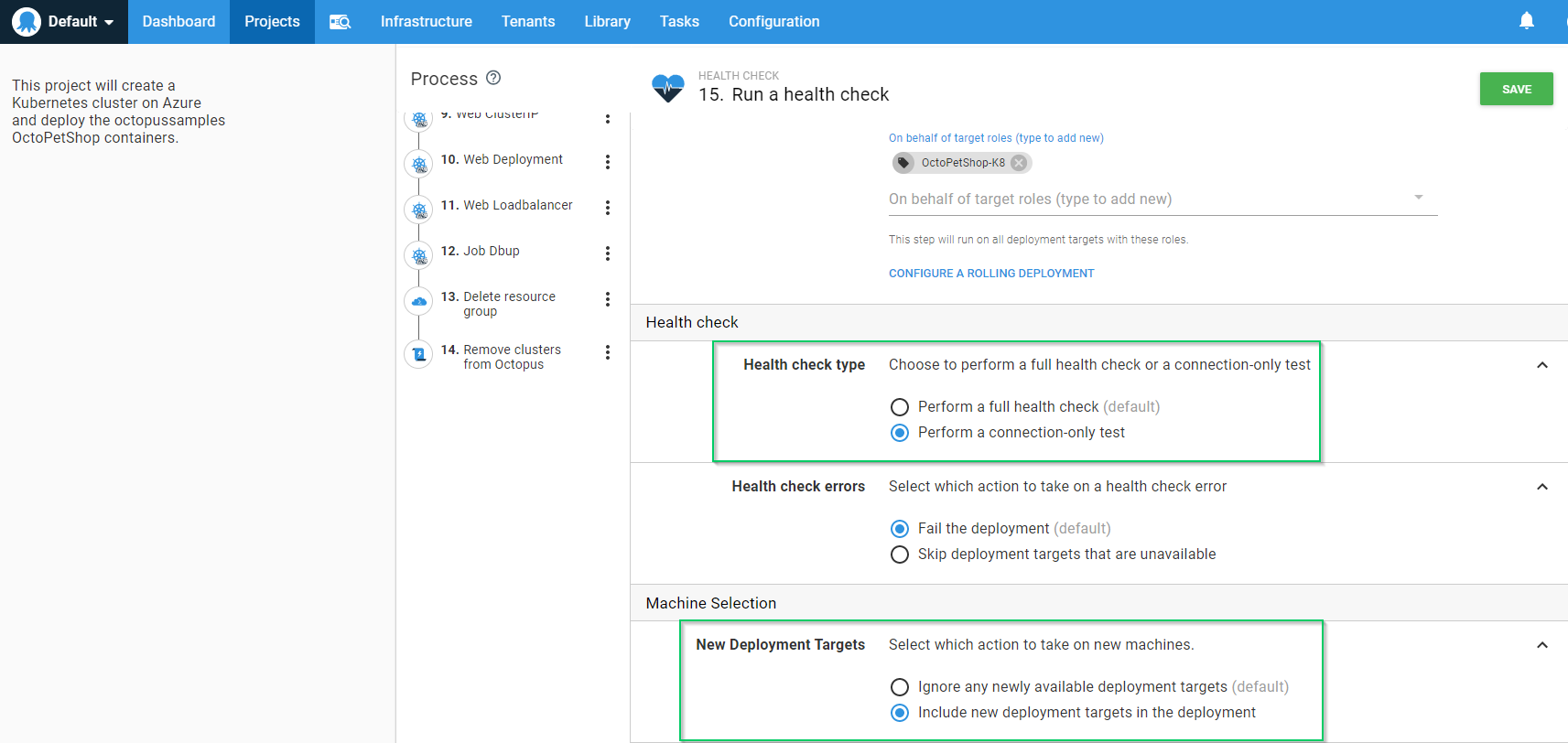 Configure health check