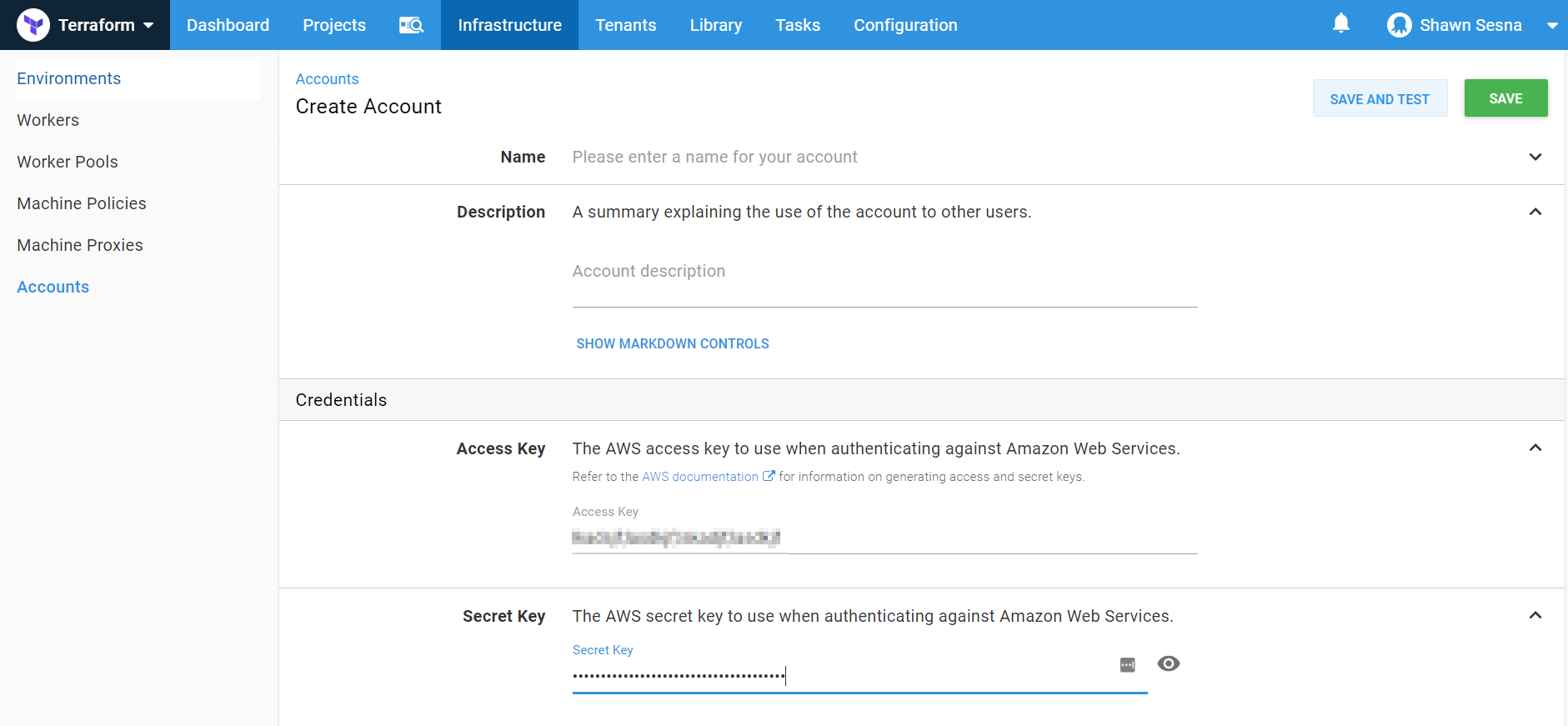 Octopus create account details