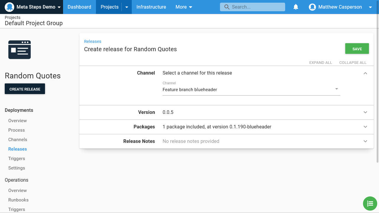 Release creation