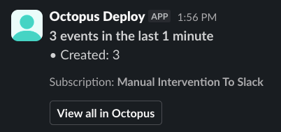 Default subscription message in Slack