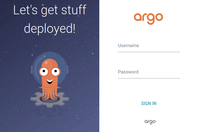 Argo CD login page