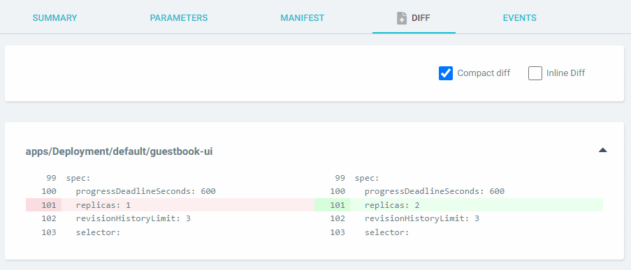 UI - App Diff view