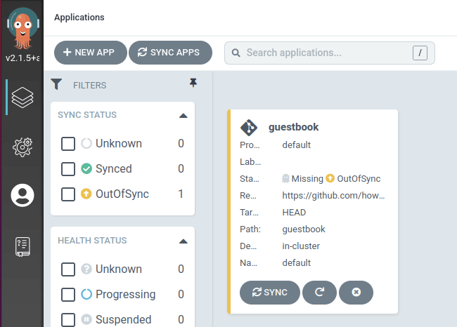App status - out of sync