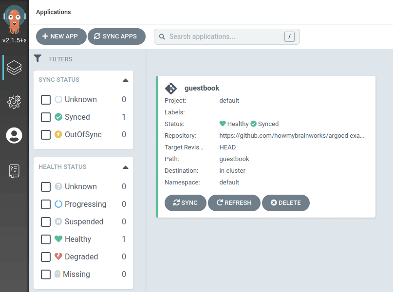 App status - in sync