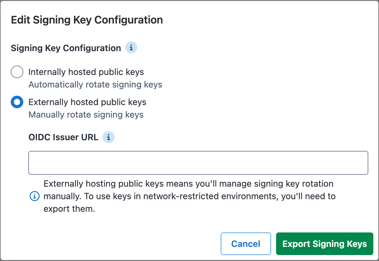Signing Keys Configuration