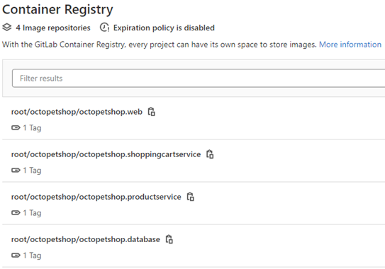Gitlab container packages