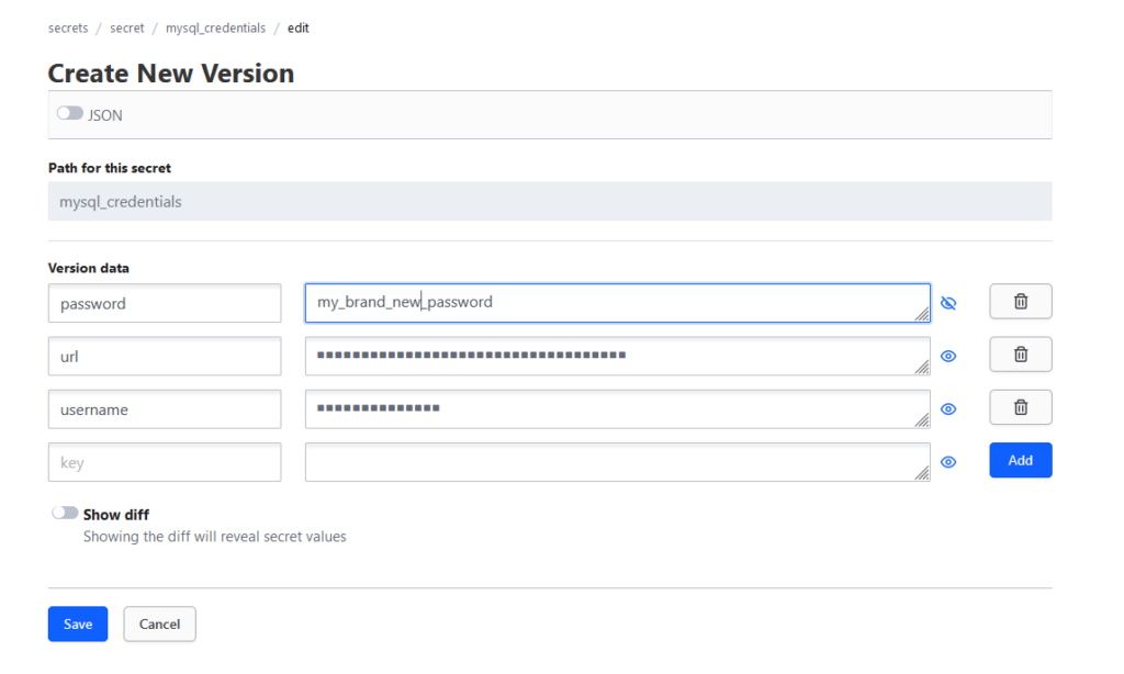 Updating a secret value in HashiCorp Vault