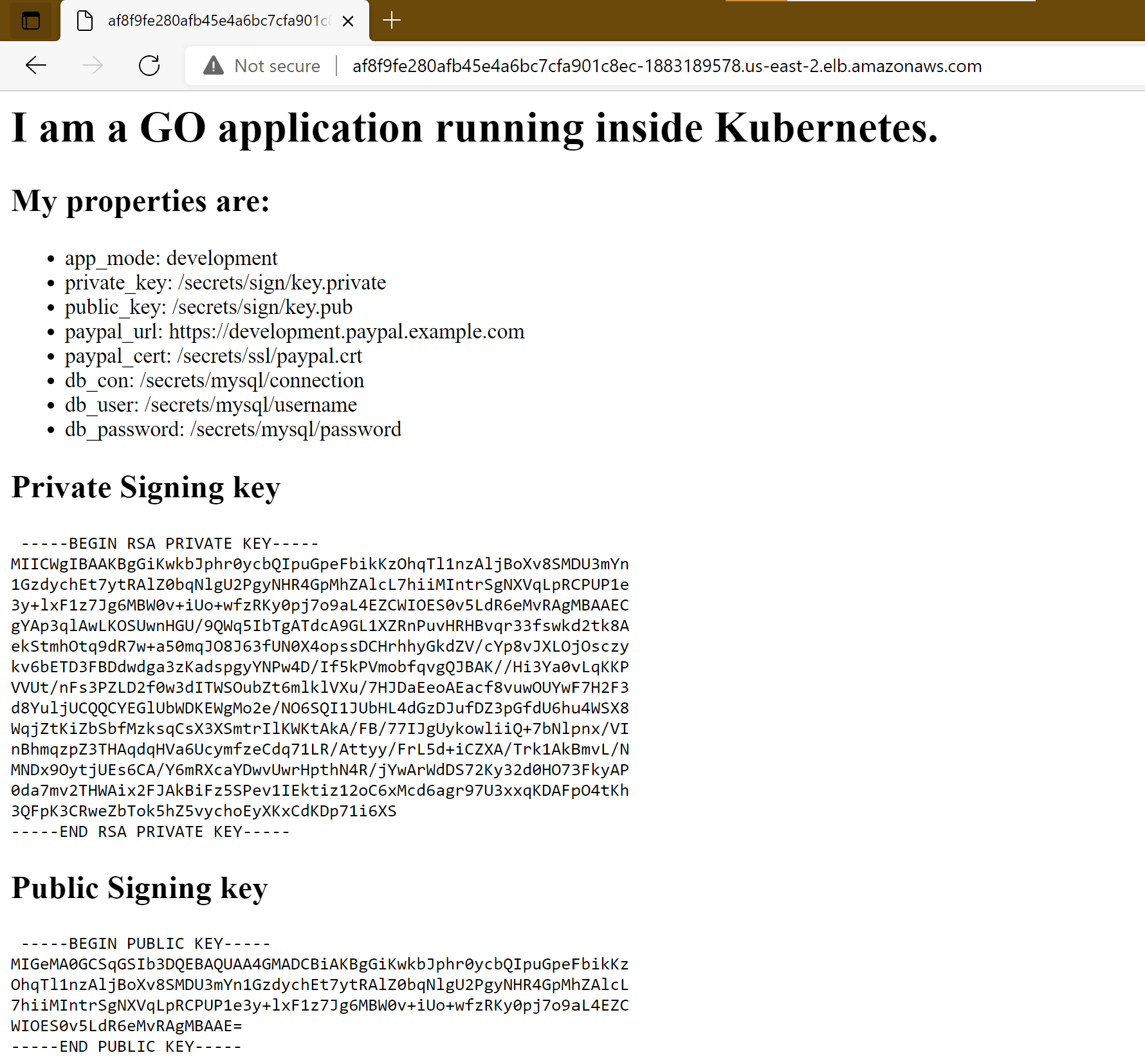 Application secrets