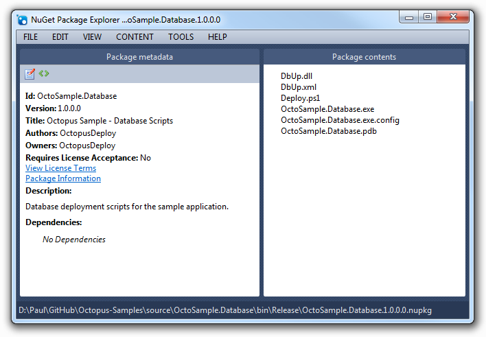 NuGet contents