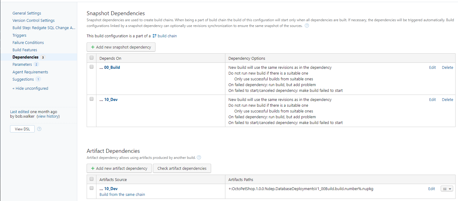 Automated database deployments v1 dependencies