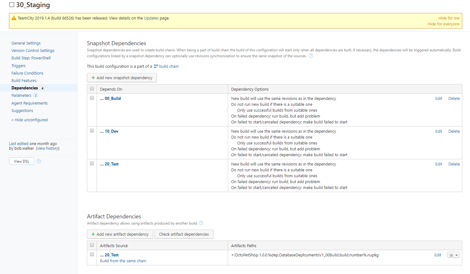 Automated database deployments v1 staging dependencies
