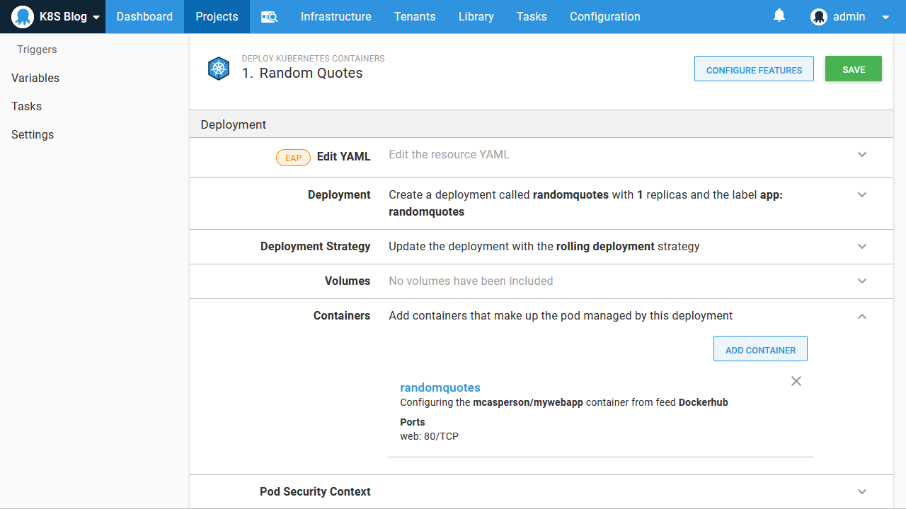 Populated deployment