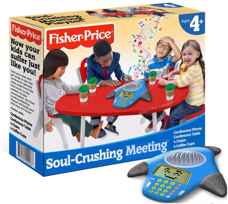 An image of a satirical Fisher-Price toy box parody designed by Daniel Picard.