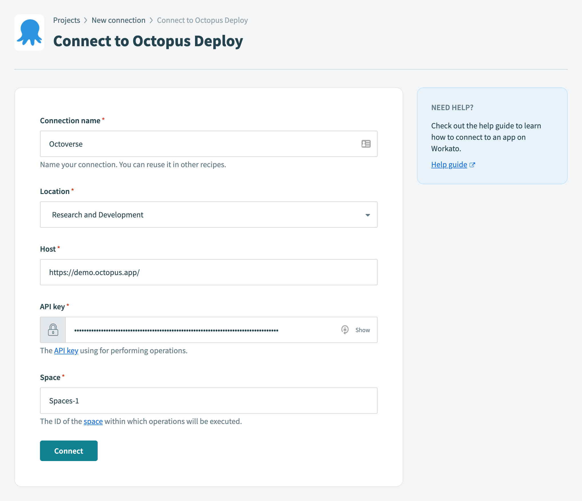 Octopus deploy connection