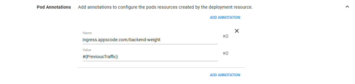 Pod annotations