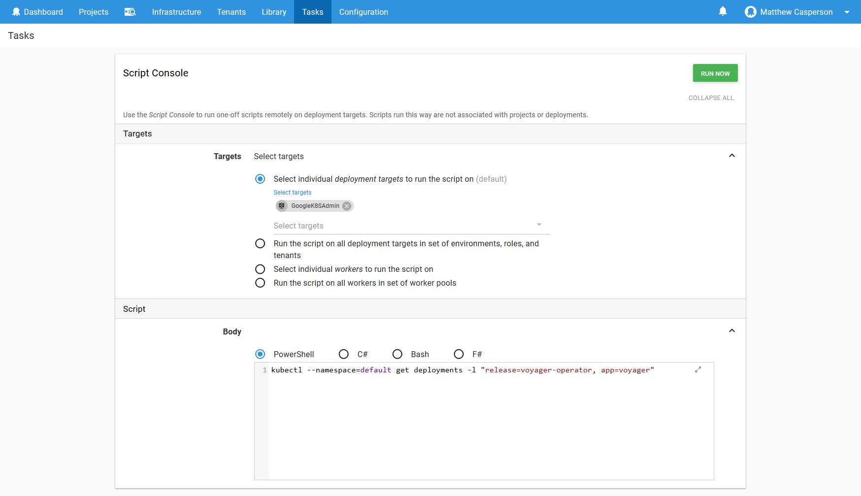 Script console