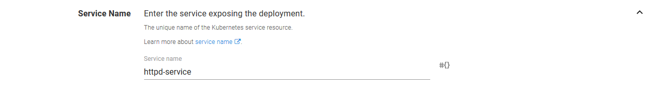Service name